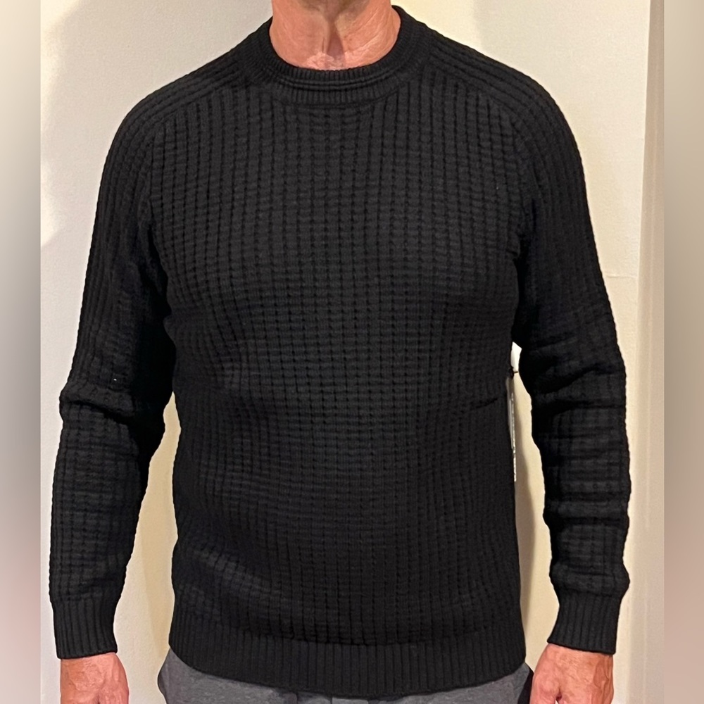 Karl Lagerfeld - NWT Mens M Waffle Knit Stretch Sweater -Black & Navy